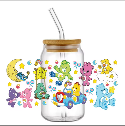 Care bear 16 oz glass cup