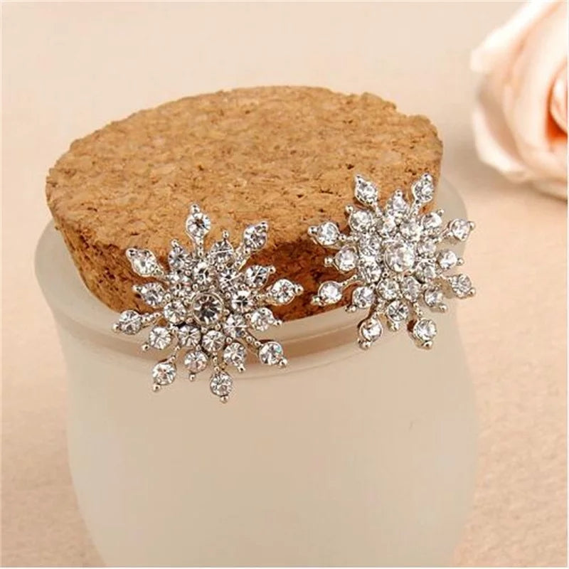 crystal snow flake earrings