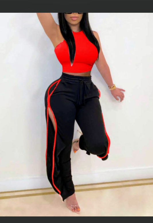 Two Piece Side Part Jogger Pant Set